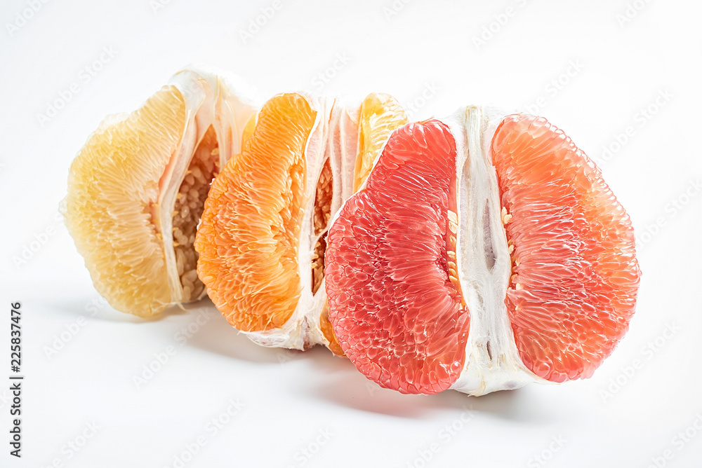 白柚子-红柚子和金柚子/三色柚子品种