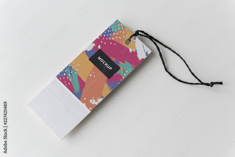 Colorful bookmark tags mockup design