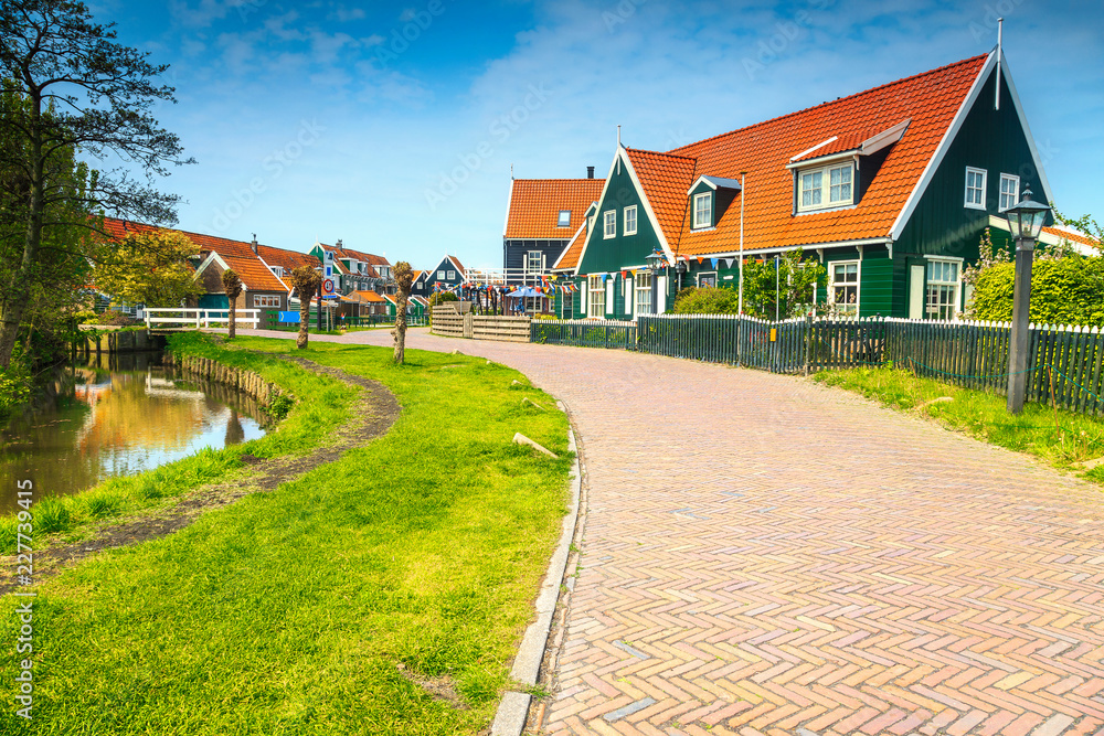 欧洲荷兰马肯阿姆斯特丹附近的梦幻旅游渔村
