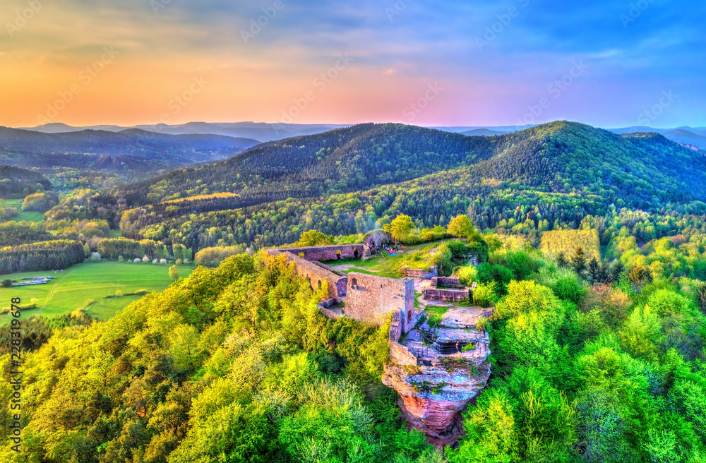 Lindelbrunn Castle in the Palatinate Forest. Rhineland-Palatinate, Germany