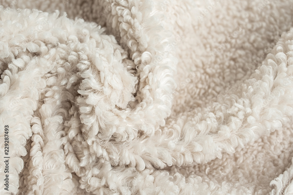 羊羔绒面料细节/秋冬服装面料背景材料