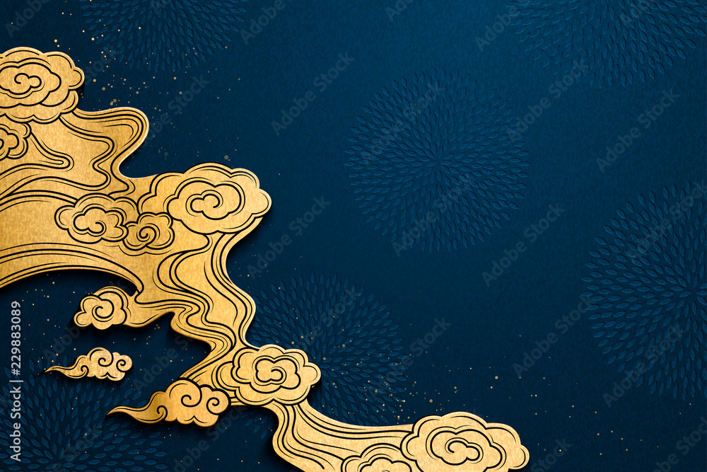 Chinese golden clouds background