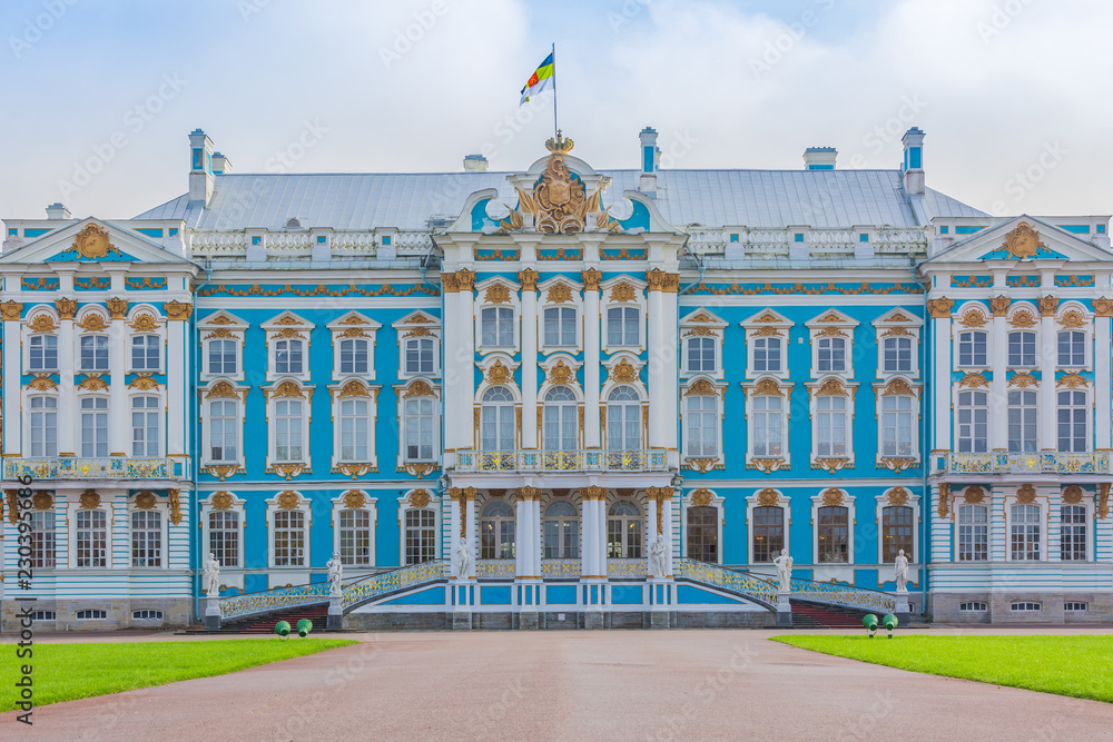 俄罗斯圣彼得堡普希金Tsarskoe Selo的凯瑟琳宫。