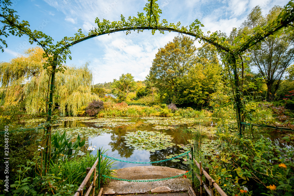 吉维尼著名法国印象派画家克劳德·莫奈美丽花园的景观