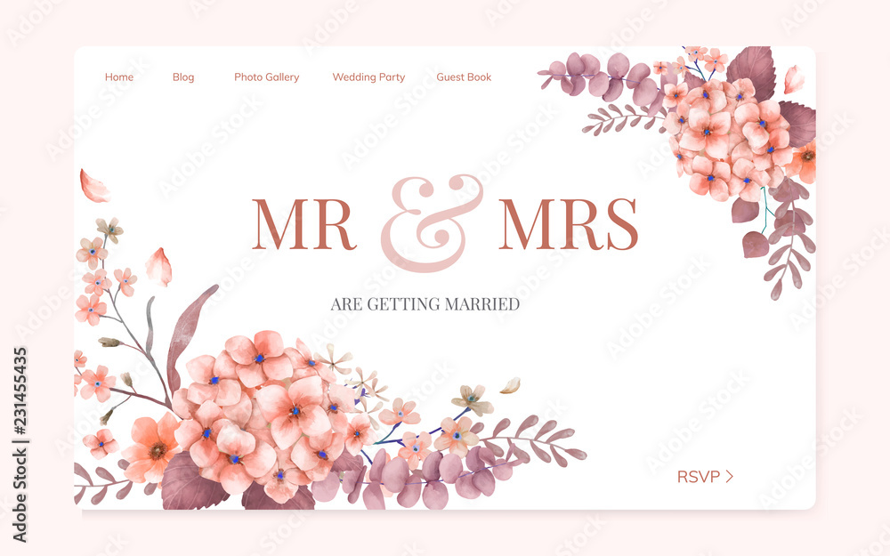 花卉婚礼邀请网站设计
