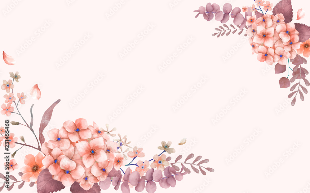 粉色和花卉主题贺卡