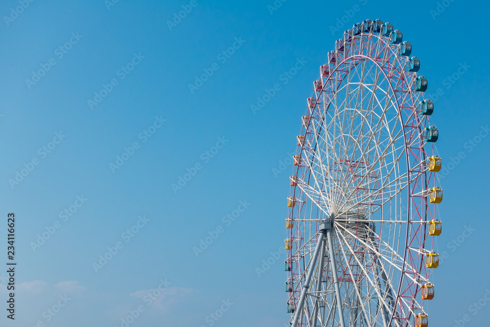 Ferris Wheel near Tempozan Harbor village - Osaka City in Japan
