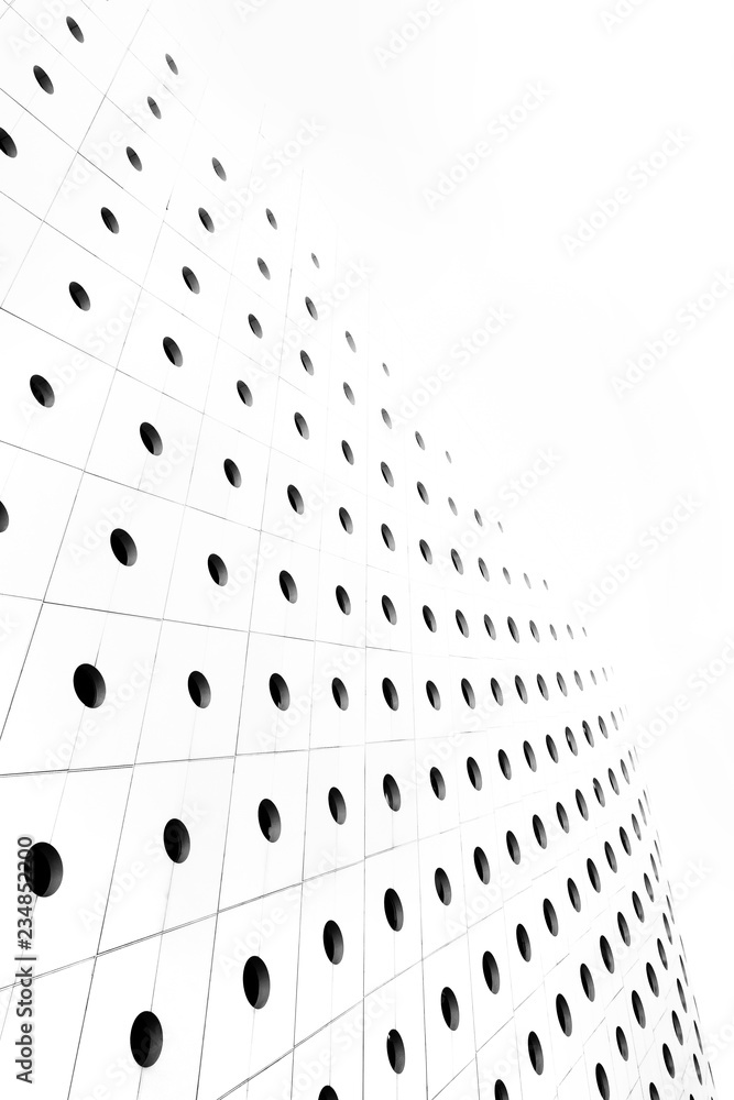 Minimalist geometric figure of building exterior wall