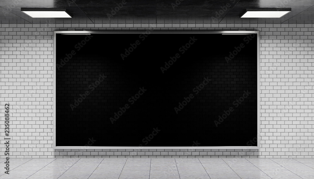 地铁站广告牌三维效果图