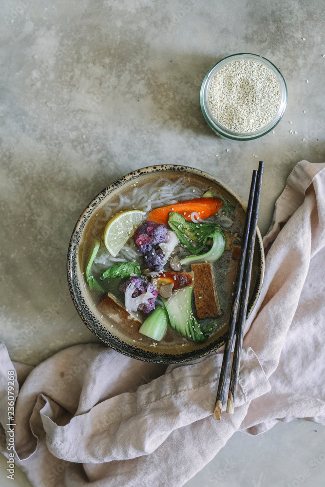 素食豆腐面美食摄影食谱创意