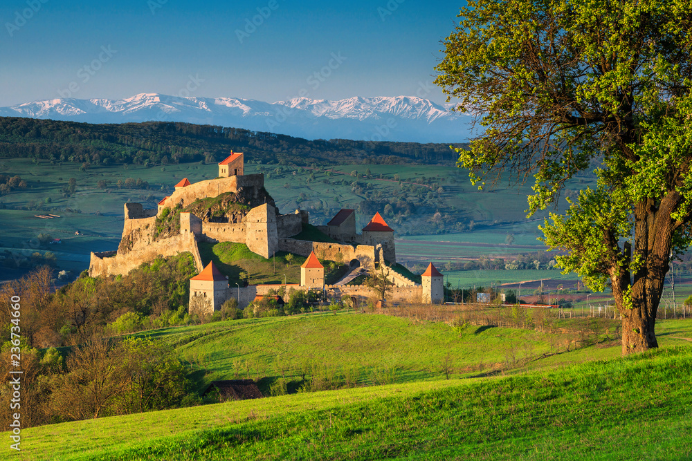 罗马尼亚特兰西瓦尼亚卢比亚布拉索夫地区的中世纪堡垒