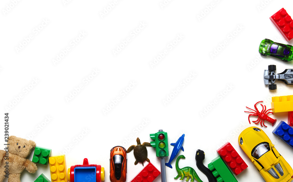 儿童玩具和彩色积木