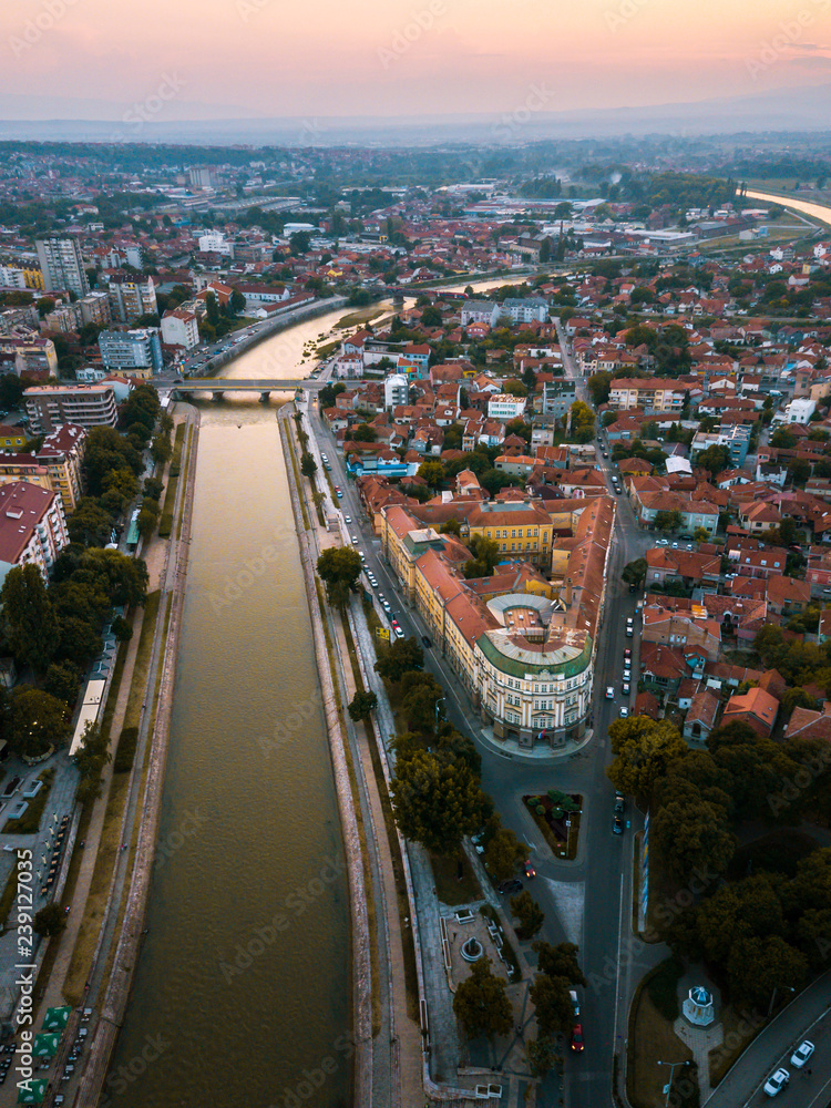 City of Nis aerial landmark view in Serbia