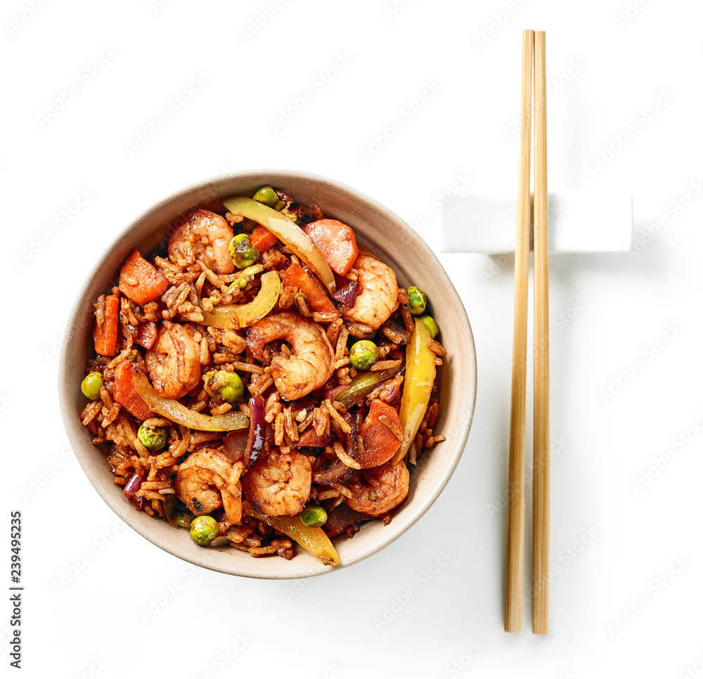bowl of asian food
