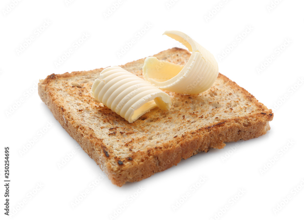 美味的烤面包，白底黄油卷