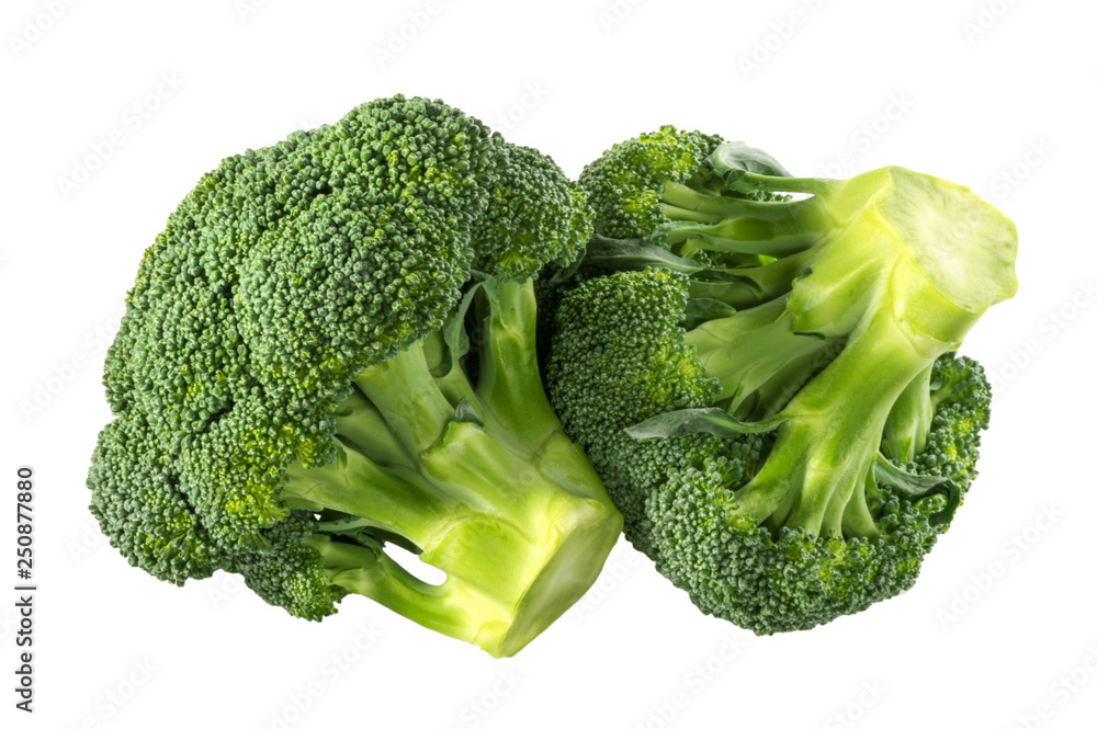 Broccoli isolated white background without shadow clipping path