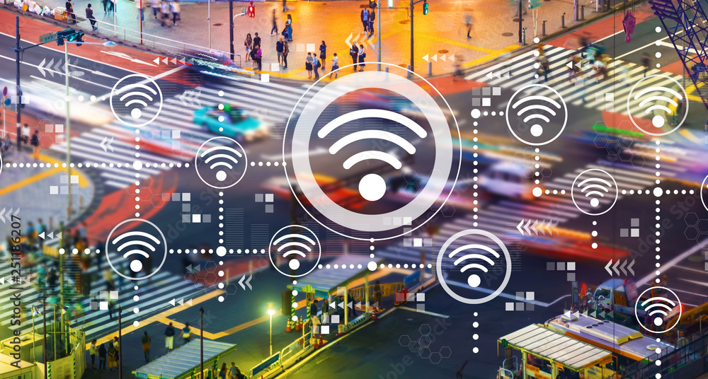 Wifi概念与繁忙的城市交通交汇点