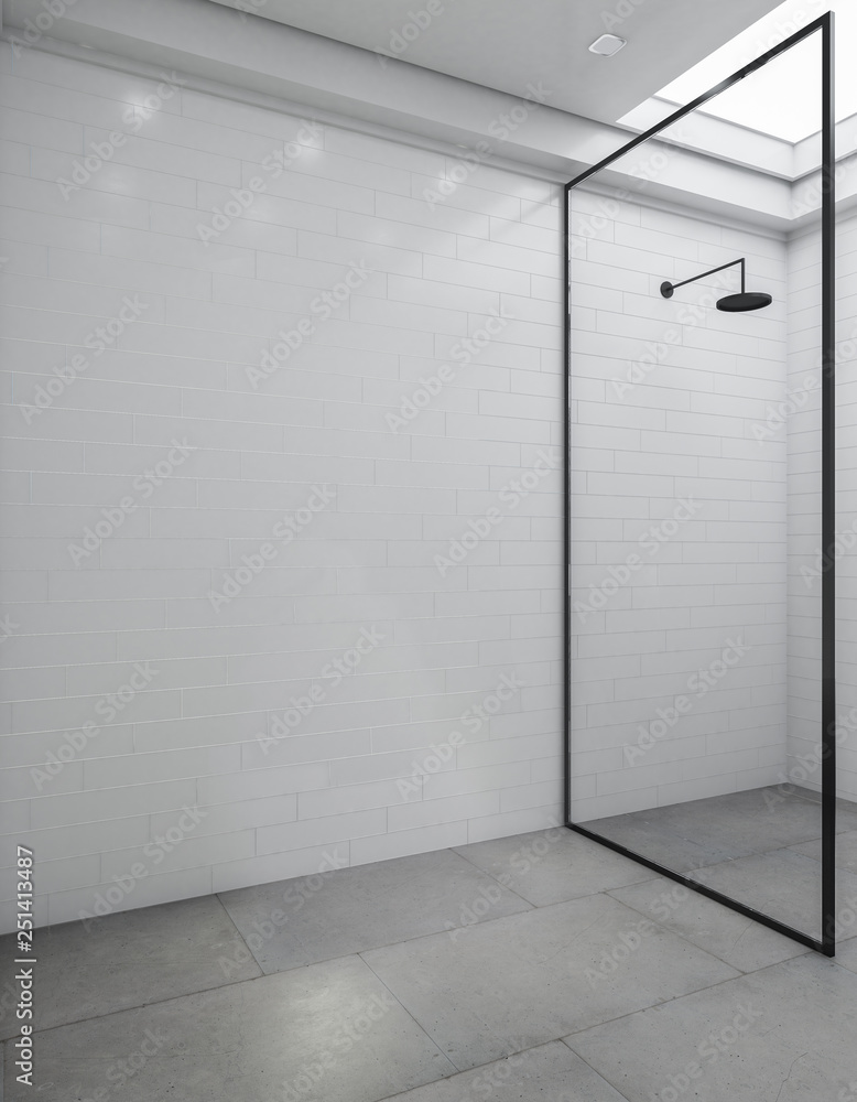 Modern bathroom with copy space