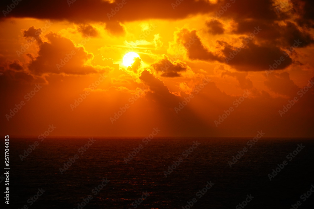加勒比海的太阳升起