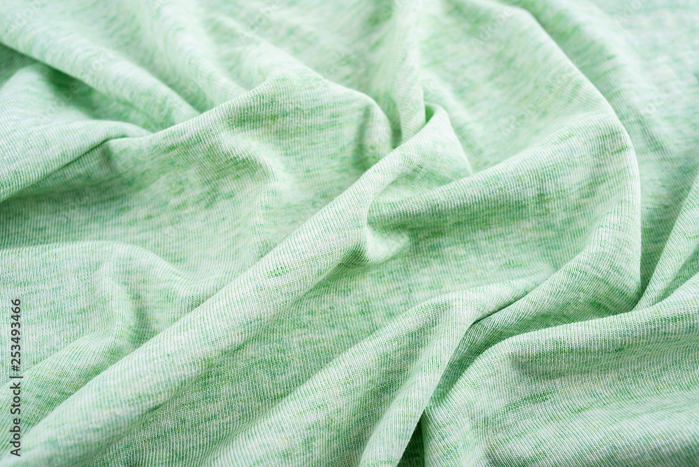棉绿色针织面料纹理背景材料