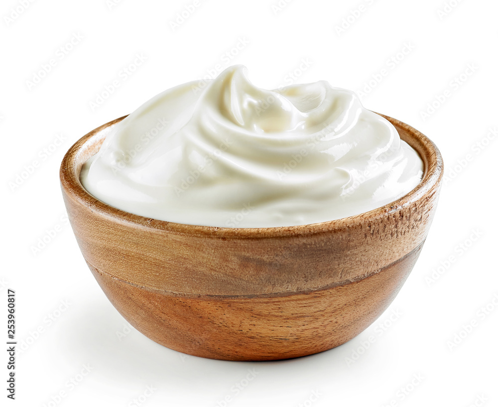 bowl of sour cream or yogurt