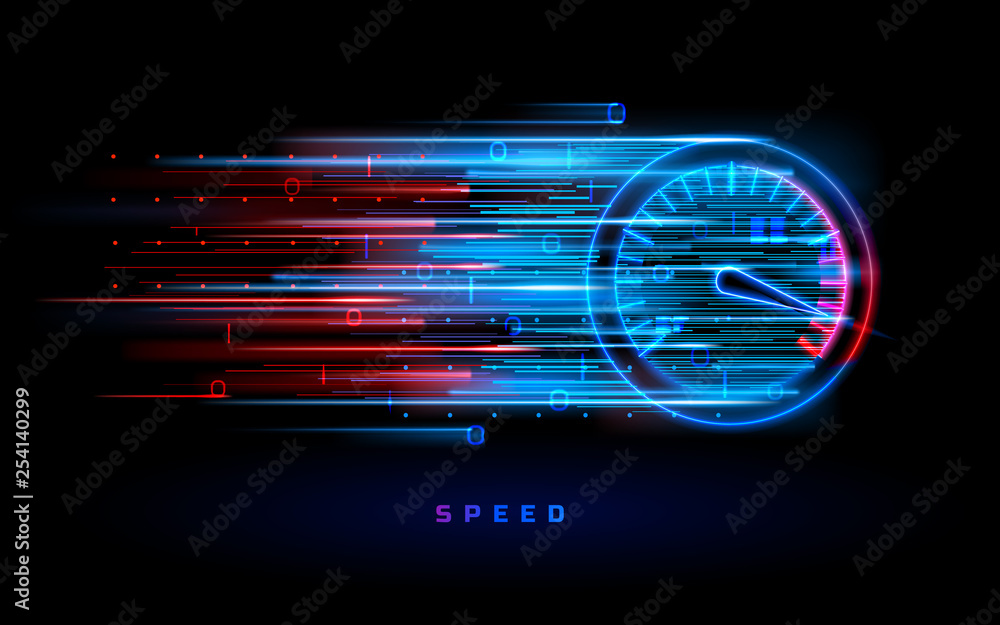 下载进度条或网络速度圆形指示器。用于hud背景的跑车速度表。Gau