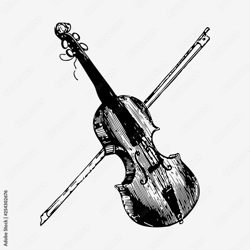 复古小提琴插图