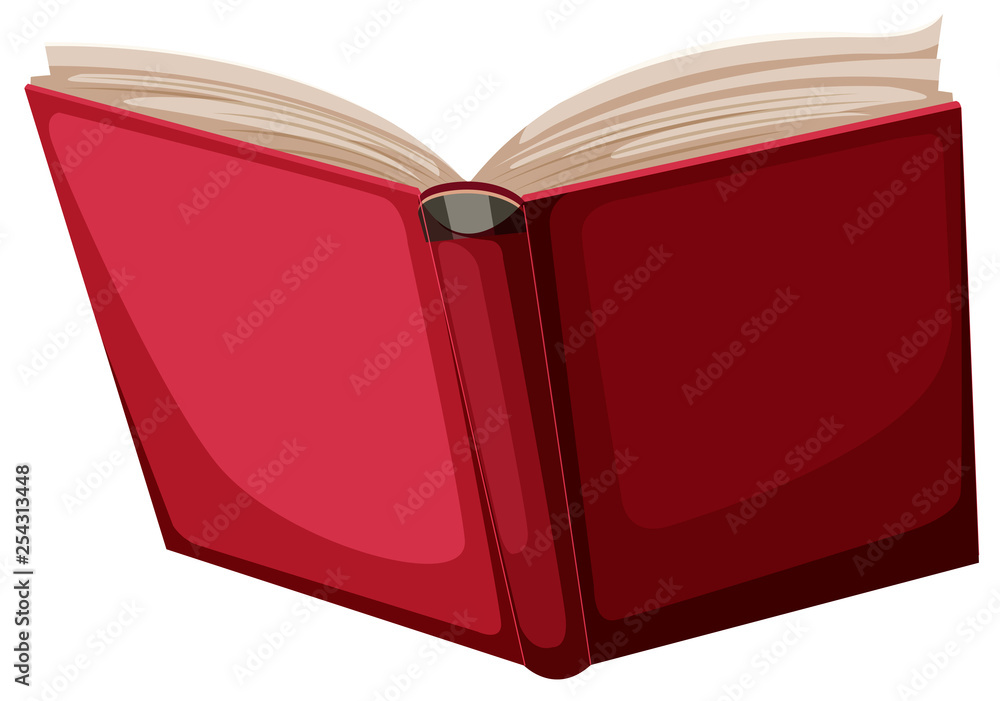 A red book on white background