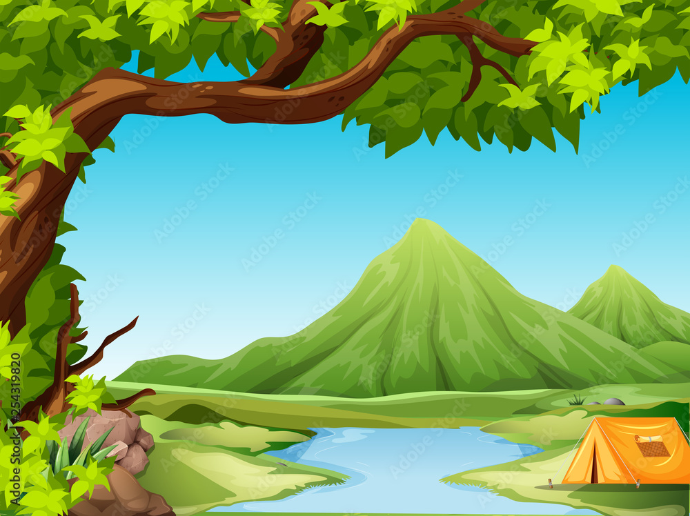 Camping in nature landscape