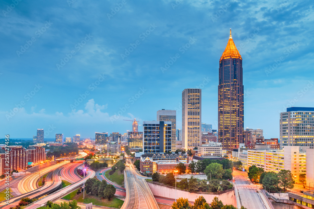 Atlanta, Georgia, USA downtown and midtown