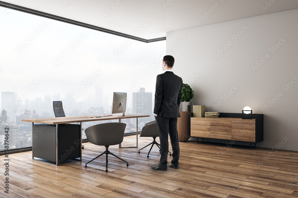 Businessman in modern office interior