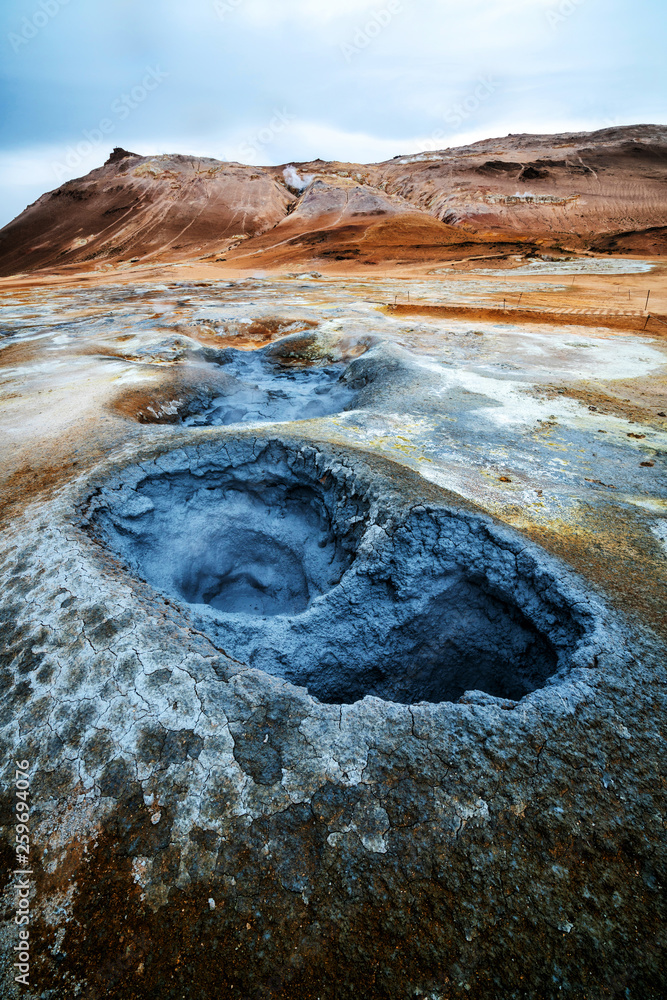 Hverir (Icelandic: Hverarond) is geothermal area in Myvatn, Iceland. Hverir is a famous tourist dest