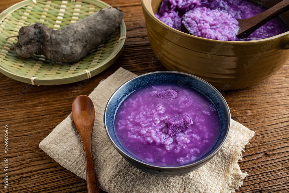 Nutritional health porridge purple yam porridge
