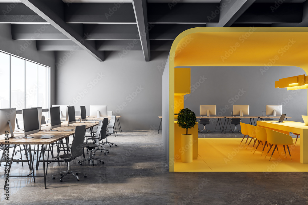 新型黄色办公厨房
