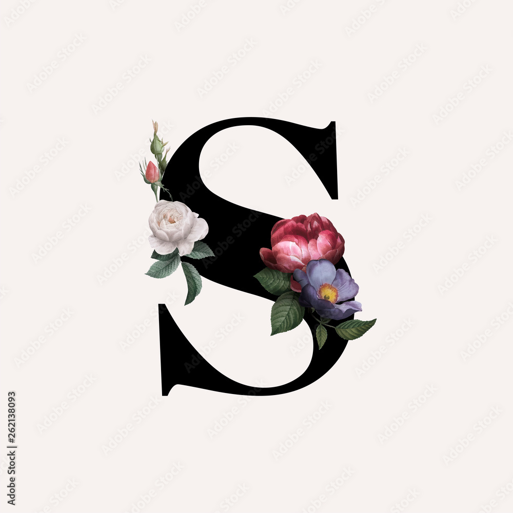 花卉字母S字体