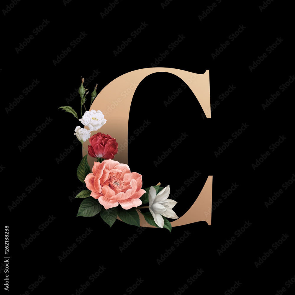 花卉字母C字体