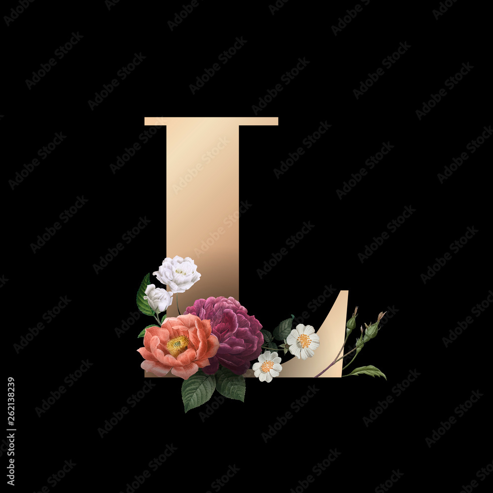 花卉字母L字体