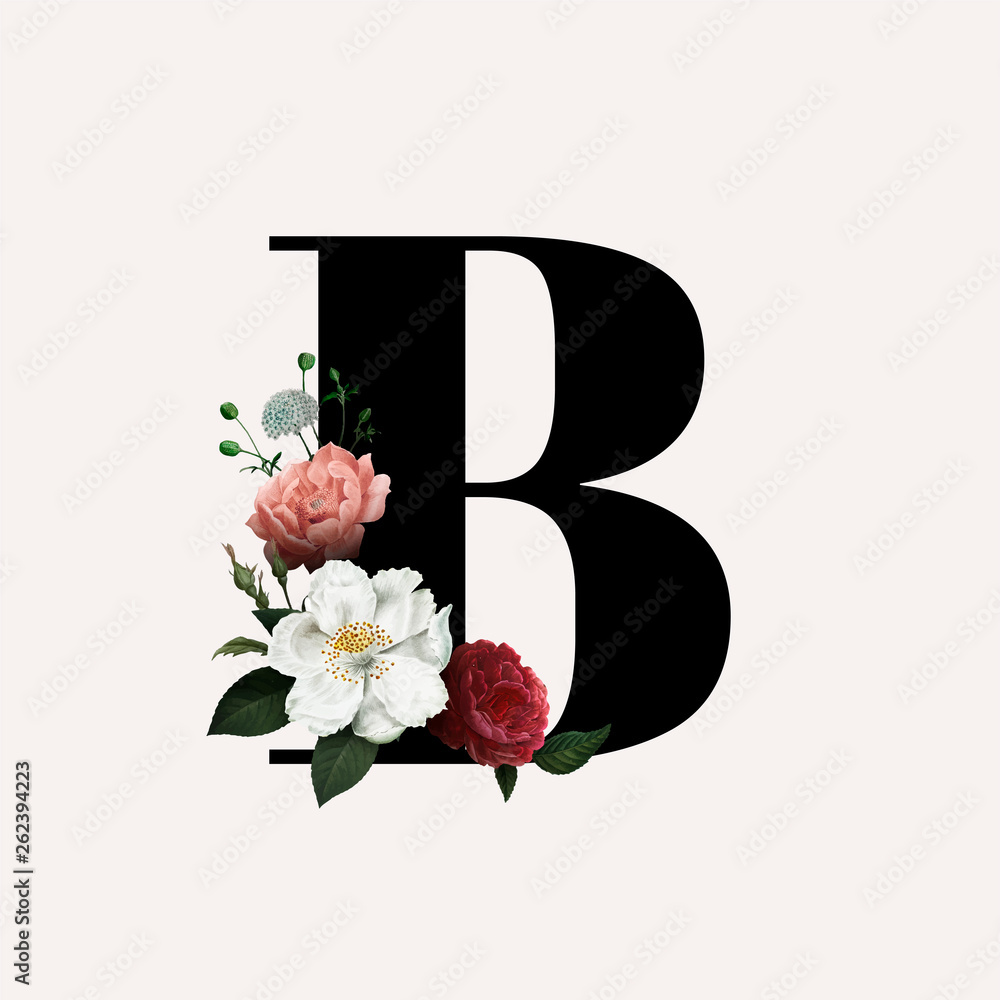 花卉字母B字体