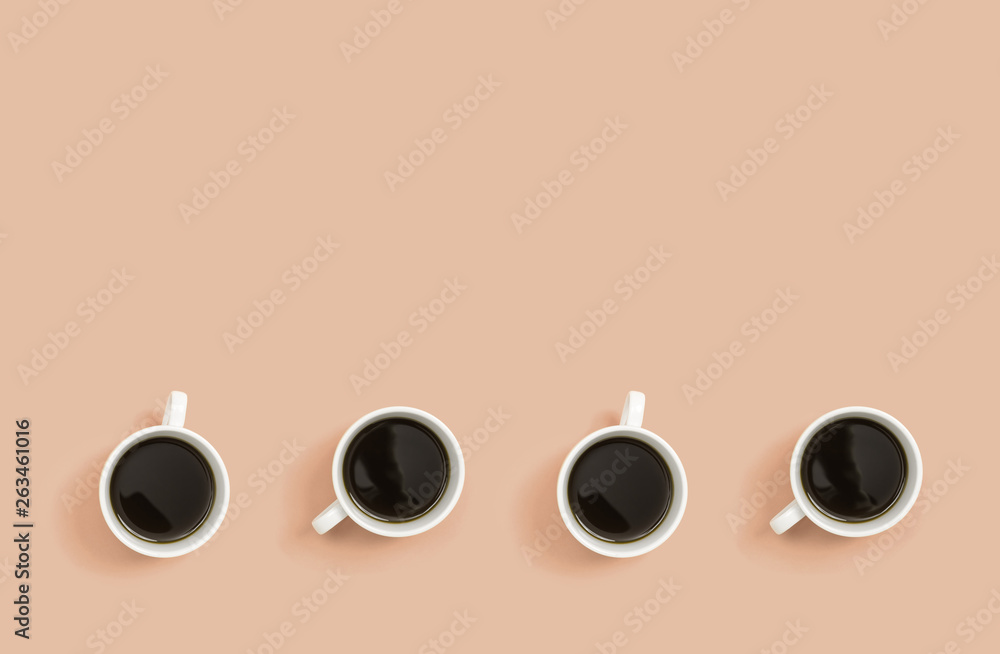 咖啡杯集合俯视平面图