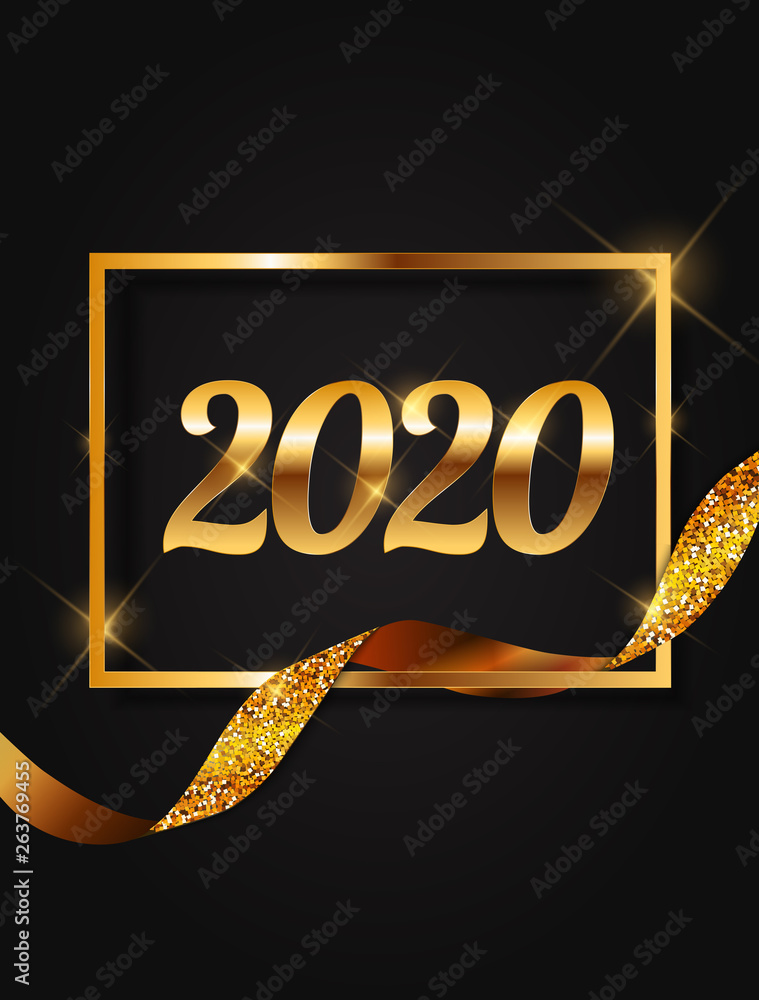 2020新年背景。矢量插图