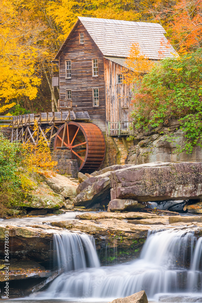 美国西弗吉尼亚州巴布科克州立公园格拉德克里克Grist Mill