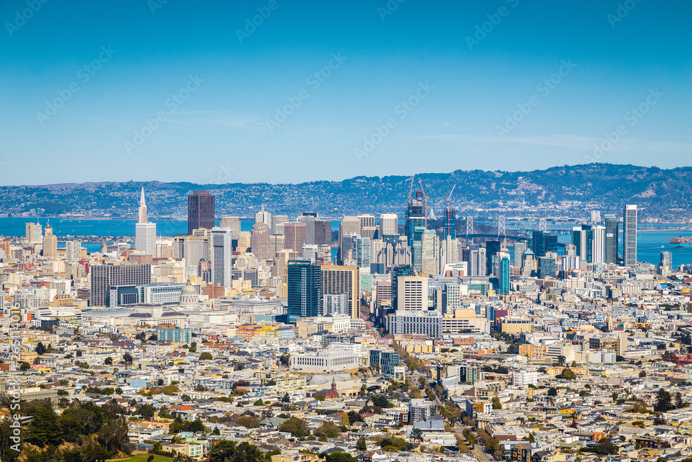 美国加利福尼亚州双峰旧金山城市全景