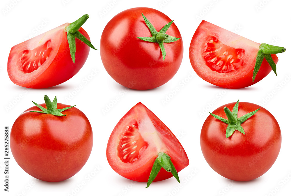 Tomato Clipping Path isolated on white background