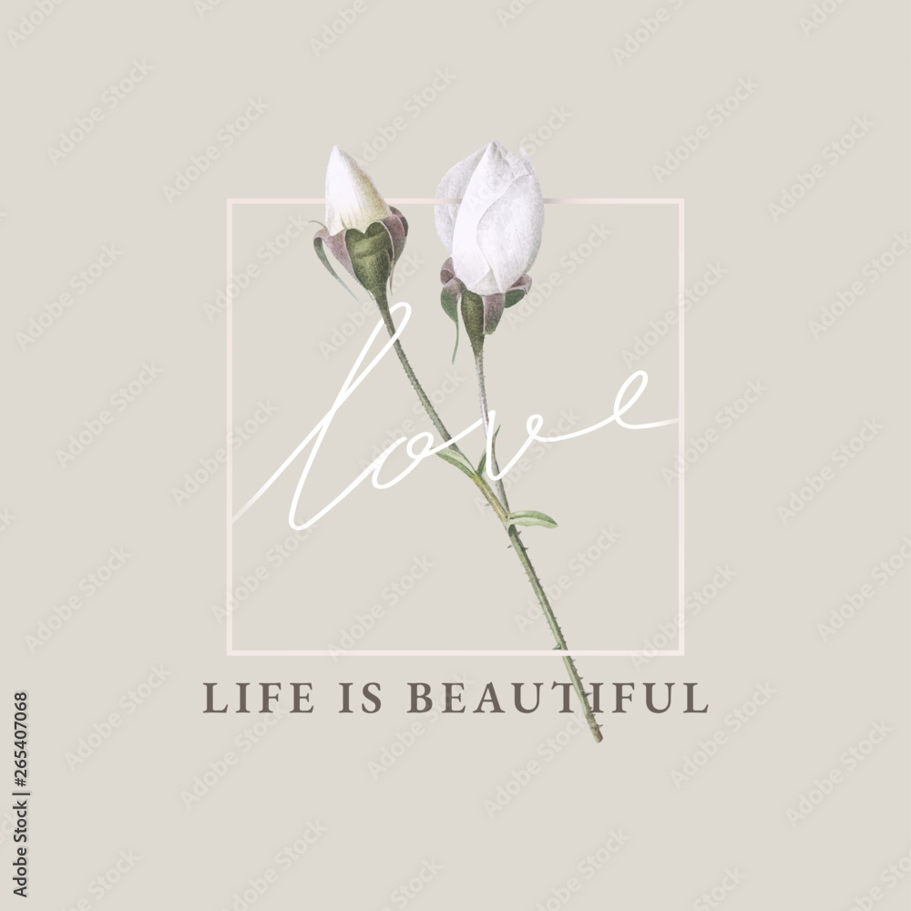 花卉生活是美丽的卡片设计