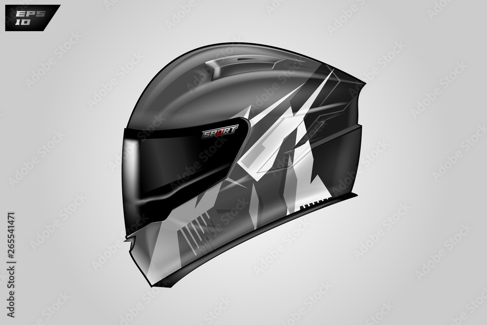 头盔包裹摩托车设计矢量.Eps 10