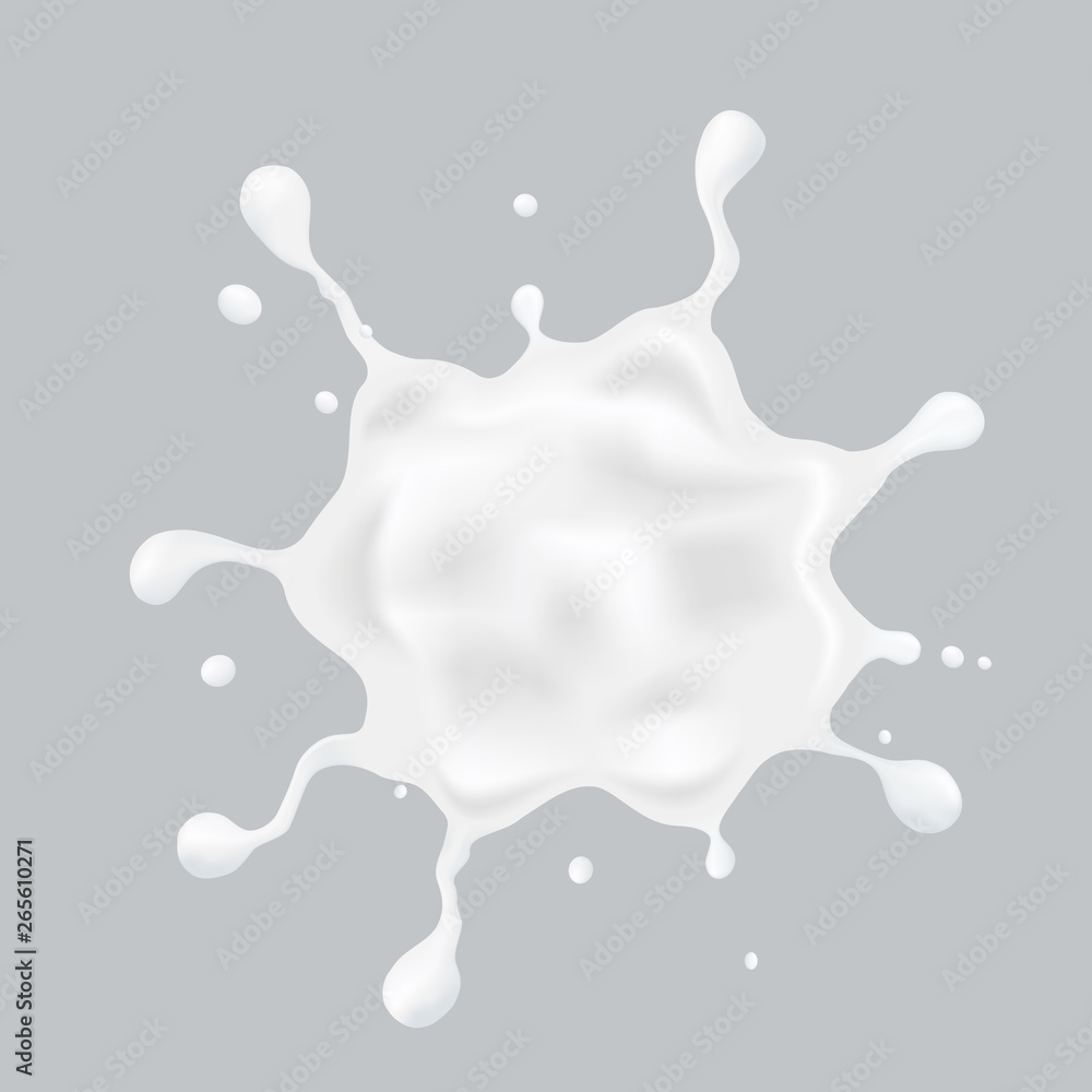 Milk splash, element for advertising and packaging, vector.