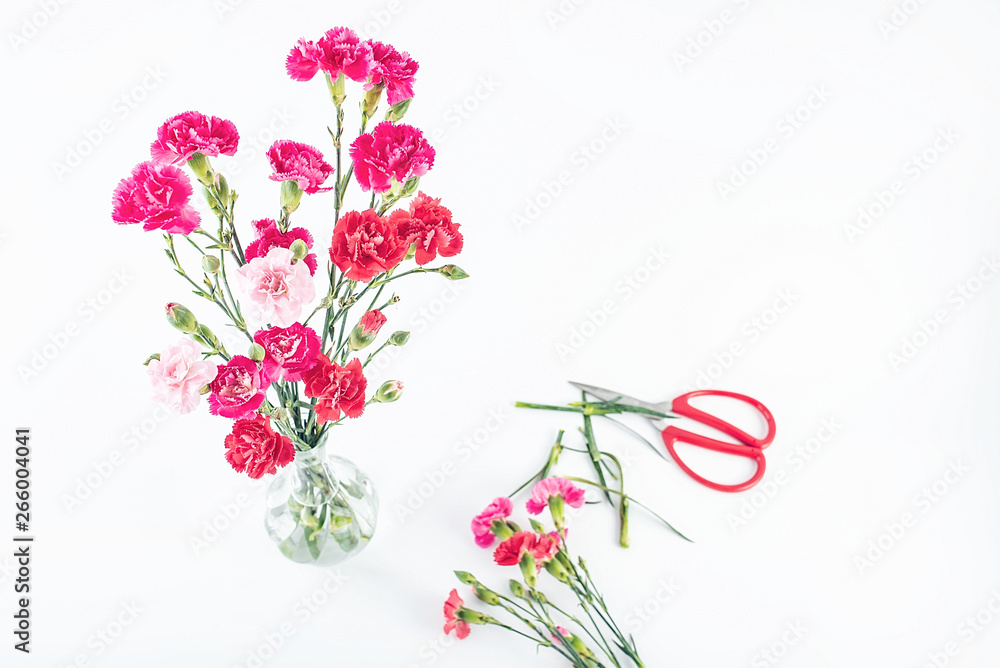 Carnation flower arrangement in vase