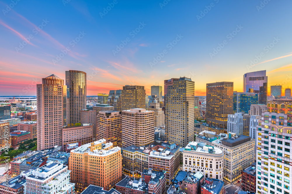 美国马萨诸塞州波士顿市中心城市景观