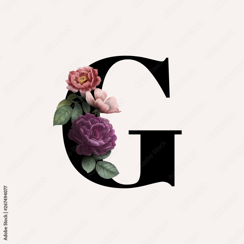 花卉字母G字体