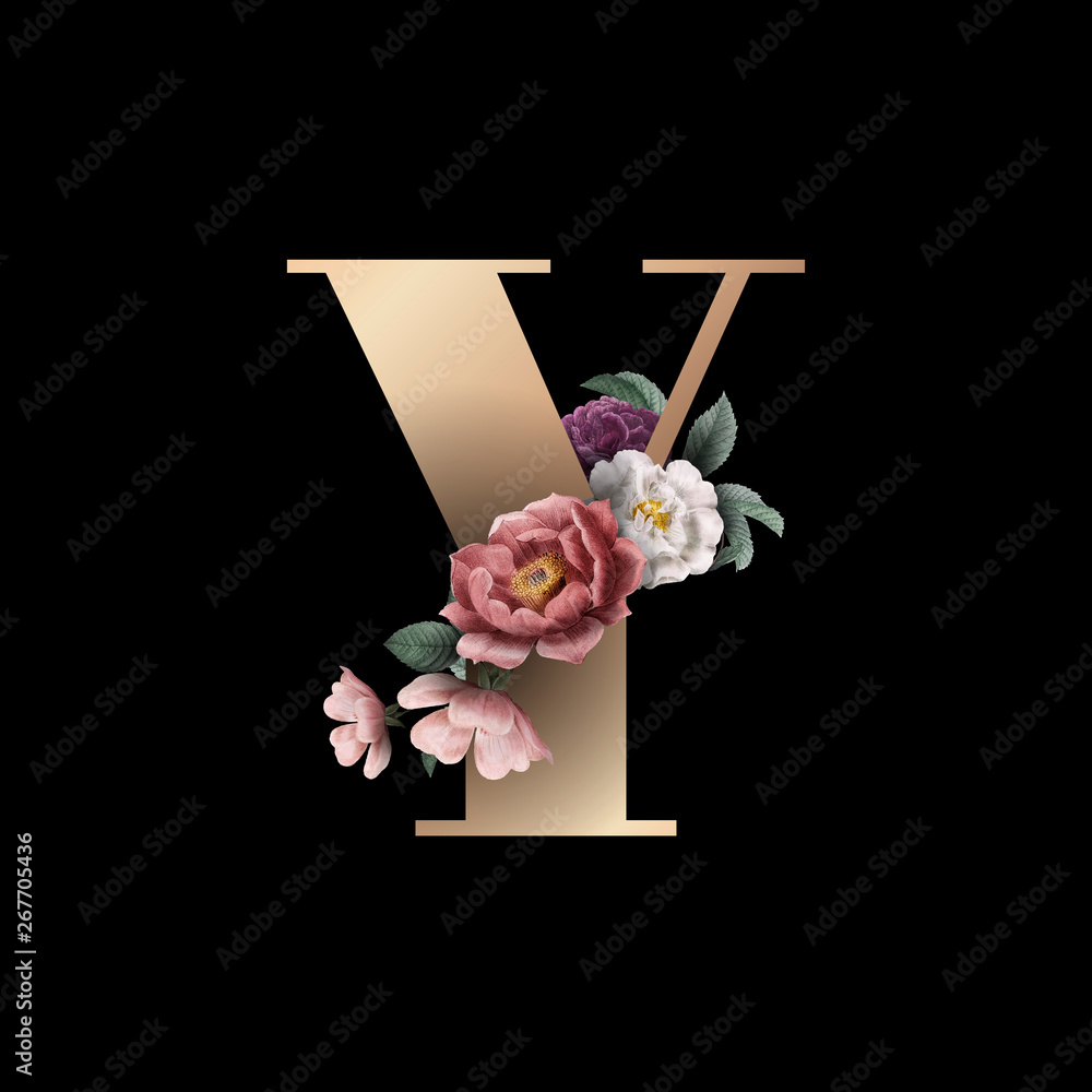 Floral letter Y font